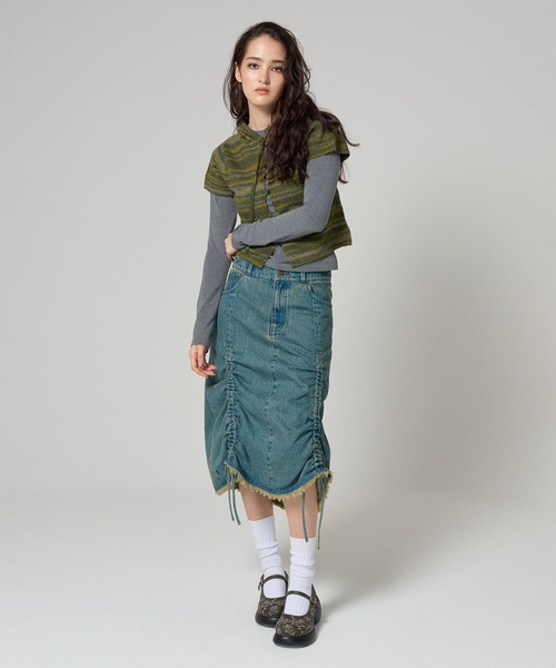 tina jojun パーカー　フーディー アイレット柄 ニットフーディー TINA：JOJUN（パーカー）｜TINA