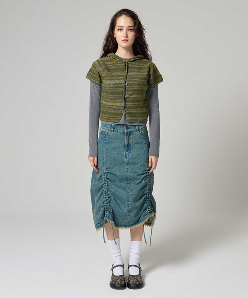 tina:jojunニットフーディー アイレット柄 ニットフーディー TINA：JOJUN（パーカー）｜TINA