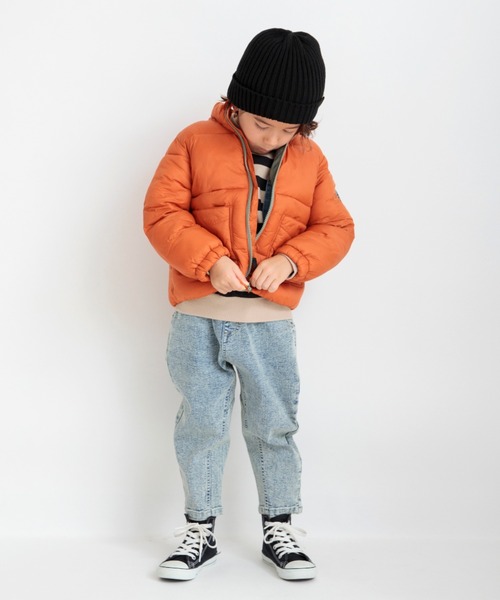 BRANSHES(ブランシェス)の「【やわらかふんわり】ジップアップアウター(ダウンジャケット/コート・キッズ・ブラック/マルチ/ネイビー/オレンジ・110cm/120cm/100cm/90cm/150cm/140cm/130cm)」の8枚目の写真