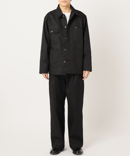 UNIVERSAL OVERALL（ユニバーサルオーバーオール）の「UNIVERSAL OVERALL 別注 ヘリテージライン カバーオール（カバーオール・メンズ・ブラック/ダークグリーン・MEDIUM/LARGE）」の7枚目の写真