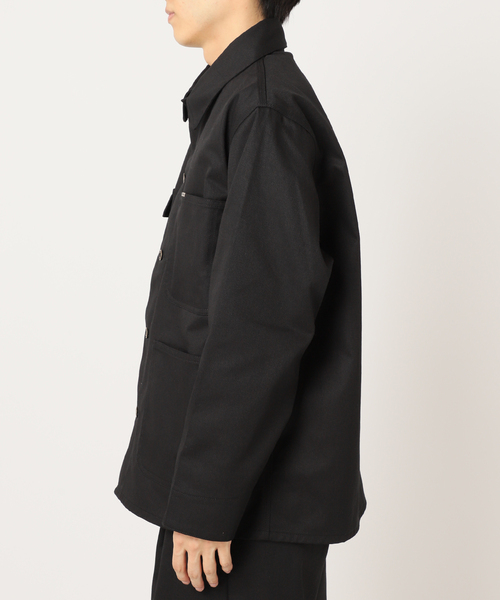 UNIVERSAL OVERALL（ユニバーサルオーバーオール）の「UNIVERSAL OVERALL 別注 ヘリテージライン カバーオール（カバーオール・メンズ・ブラック/ダークグリーン・MEDIUM/LARGE）」の12枚目の写真