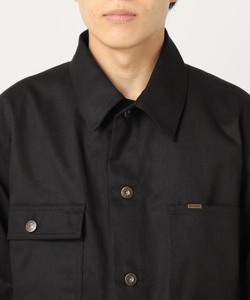 UNIVERSAL OVERALL（ユニバーサルオーバーオール）の「UNIVERSAL OVERALL 別注 ヘリテージライン カバーオール（カバーオール・メンズ・ブラック/ダークグリーン・MEDIUM/LARGE）」の10枚目の写真