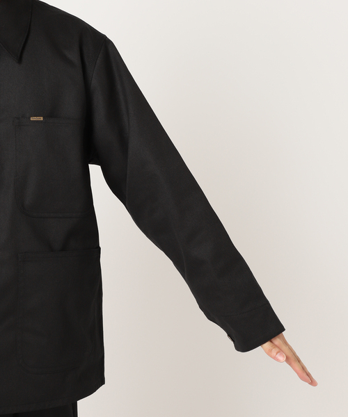 UNIVERSAL OVERALL（ユニバーサルオーバーオール）の「UNIVERSAL OVERALL 別注 ヘリテージライン カバーオール（カバーオール・メンズ・ブラック/ダークグリーン・MEDIUM/LARGE）」の13枚目の写真