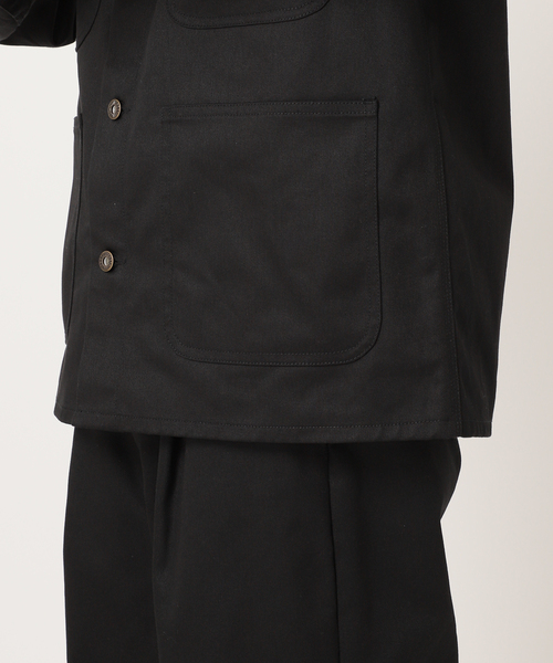 UNIVERSAL OVERALL（ユニバーサルオーバーオール）の「UNIVERSAL OVERALL 別注 ヘリテージライン カバーオール（カバーオール・メンズ・ブラック/ダークグリーン・MEDIUM/LARGE）」の18枚目の写真