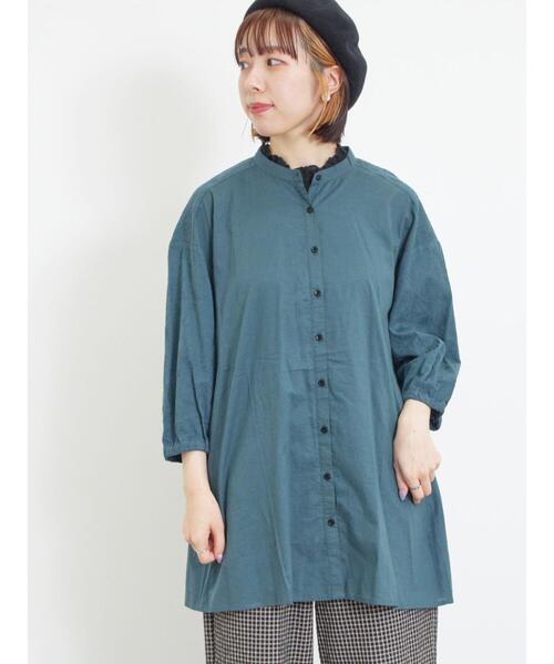 新品　未使用　総プリーツ　半袖ブラウス　グリーン WEB限定】［ XS /H148-155cm］クラフト 5分袖 ブラウス （シャツ