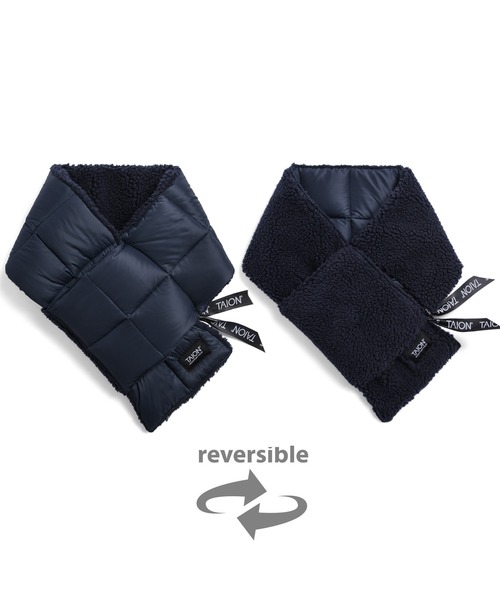 TAION(タイオン)の「【TAION(タイオン)】〈グッズ〉マウンテン リバーシブル ダウン×ボアマフラー(マフラー・メンズ・パープル系その他2/オリーブ系/オリーブ系2/グリーン系その他4/ブラック×ブラック/グレー系その他3/ライトグレー系/ライトグレー系1/ブラウン系その他4/ベージュ系その他2/ネイビー系1/ネイビー系4/レッド系その他3/ブラック×ベージュ/ブラウン系その他7/ネイビー系2・ONESIZE)」の14枚目の写真