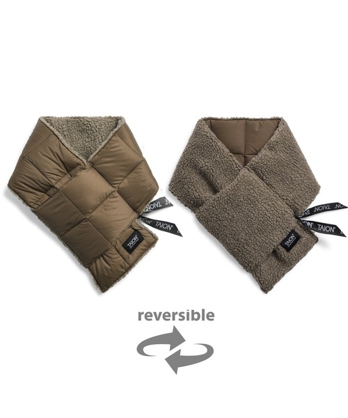 TAION(タイオン)の「【TAION(タイオン)】〈グッズ〉マウンテン リバーシブル ダウン×ボアマフラー(マフラー・メンズ・パープル系その他2/オリーブ系/オリーブ系2/グリーン系その他4/ブラック×ブラック/グレー系その他3/ライトグレー系/ライトグレー系1/ブラウン系その他4/ベージュ系その他2/ネイビー系1/ネイビー系4/レッド系その他3/ブラック×ベージュ/ブラウン系その他7/ネイビー系2・ONESIZE)」の7枚目の写真