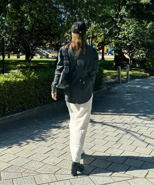 y/m by misato（イムバイミサト）の「ウエストシェイプトップス（Tシャツ/カットソー・レディース・アイボリー/ブラック/チャコールグレー・FREE）」の7枚目の写真