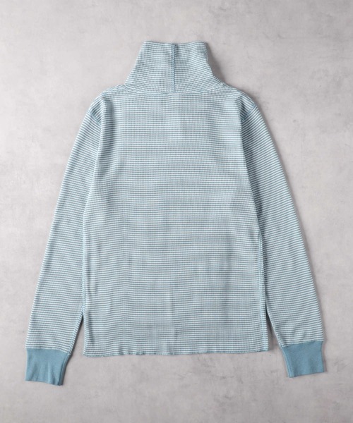 Right-on（ライトオン）の「【Healthknit】ワッフル長袖ハイネックＴ（Tシャツ/カットソー・レディース・ブラック/ホワイト×ブルー/ホワイト×ブラック/ホワイト・S/M/L）」の6枚目の写真