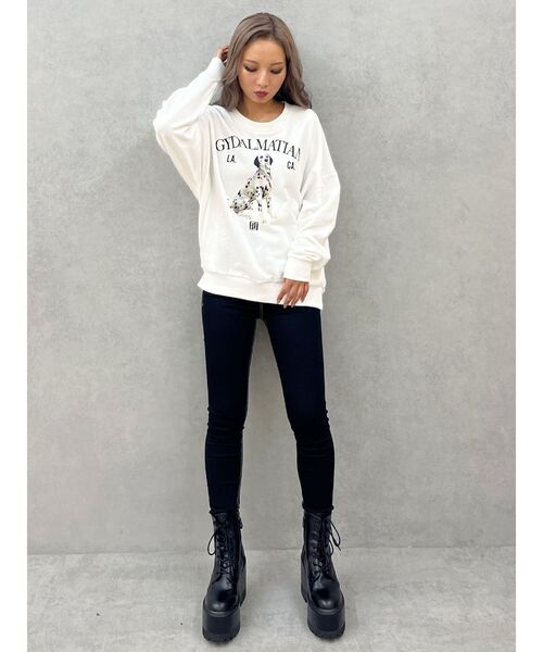 GYDA(ジェイダ)の「GYDALMATIAN PHOTOトップス(スウェット・レディース・オフホワイト/ブラック・FREE)」の22枚目の写真