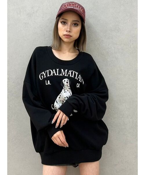 GYDA(ジェイダ)の「GYDALMATIAN PHOTOトップス(スウェット・レディース・オフホワイト/ブラック・FREE)」の5枚目の写真