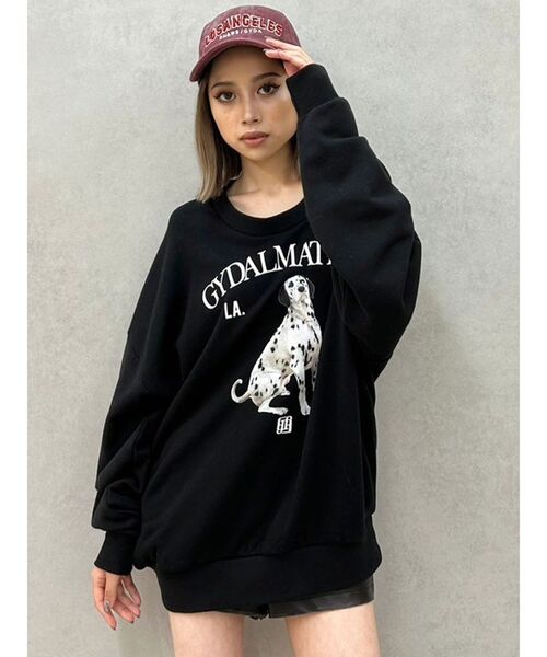 GYDA(ジェイダ)の「GYDALMATIAN PHOTOトップス(スウェット・レディース・オフホワイト/ブラック・FREE)」の6枚目の写真