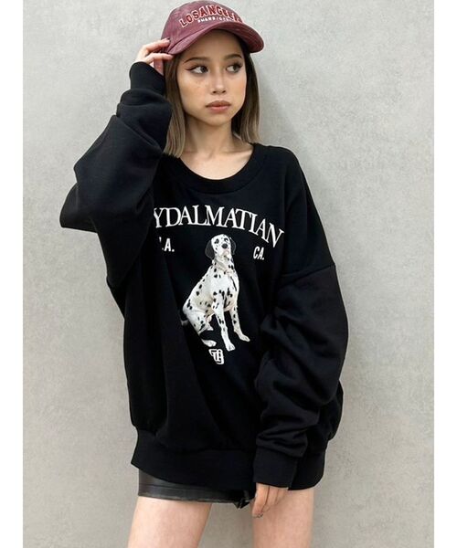 GYDA(ジェイダ)の「GYDALMATIAN PHOTOトップス(スウェット・レディース・オフホワイト/ブラック・FREE)」の7枚目の写真