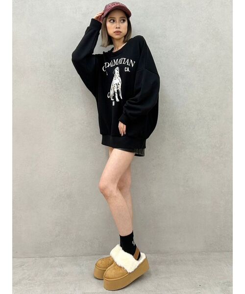 GYDA(ジェイダ)の「GYDALMATIAN PHOTOトップス(スウェット・レディース・オフホワイト/ブラック・FREE)」の9枚目の写真