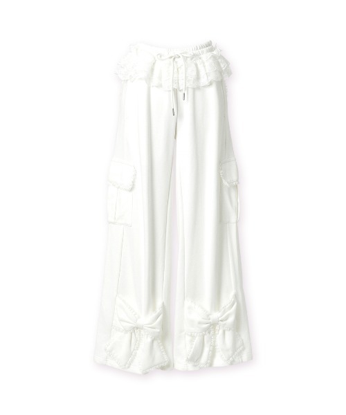 Tutu lace sweat ribbon pants