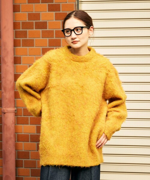 FREAK'S STORE(フリークスストア)の「FREAK’S STORE/フリークスストア シャギーニット クルーネック/プルオーバー(ニット/セーター・メンズ・ブルー/ブラウン/グリーン/チャコール/ベージュ/オレンジ・MEDIUM/LARGE/SMALL)」の6枚目の写真