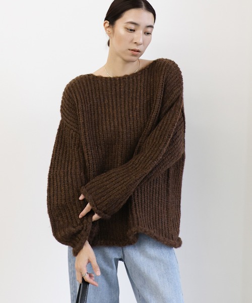 セール】アルパカタッチミックスカラーニット（ニット/セーター