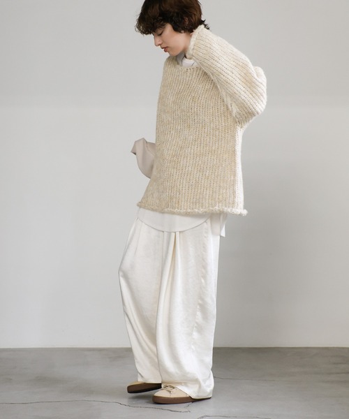 セール】アルパカタッチミックスカラーニット（ニット/セーター