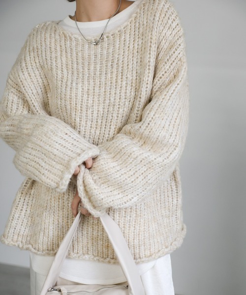 セール】アルパカタッチミックスカラーニット（ニット/セーター