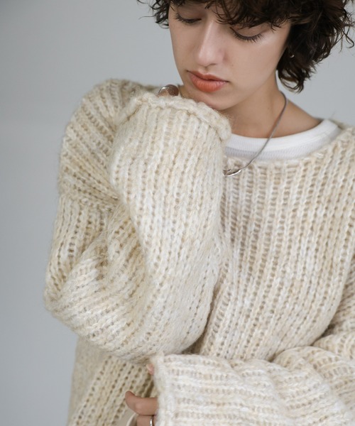 セール】アルパカタッチミックスカラーニット（ニット/セーター