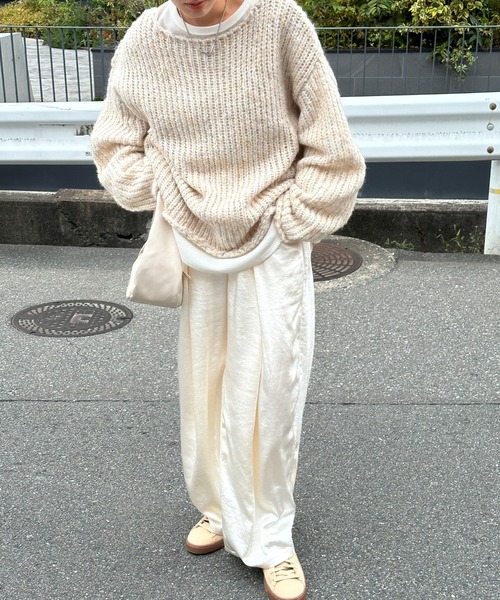 アルパカ様　M (シェ)×2 (デュ)(レ) アルパカタッチミックスカラーニット（ニット/セーター