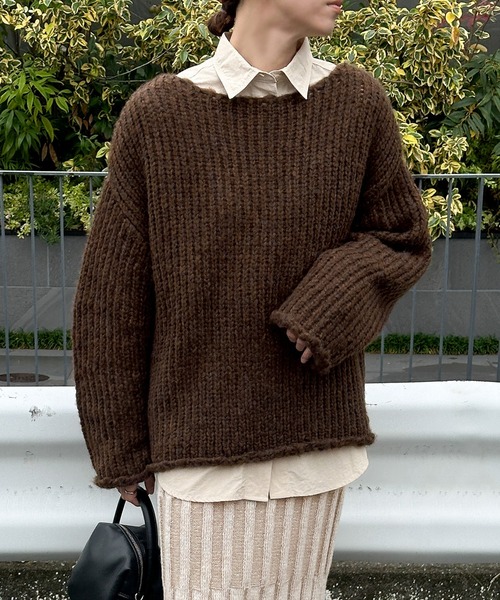 アルパカタッチミックスカラーニット（ニット/セーター