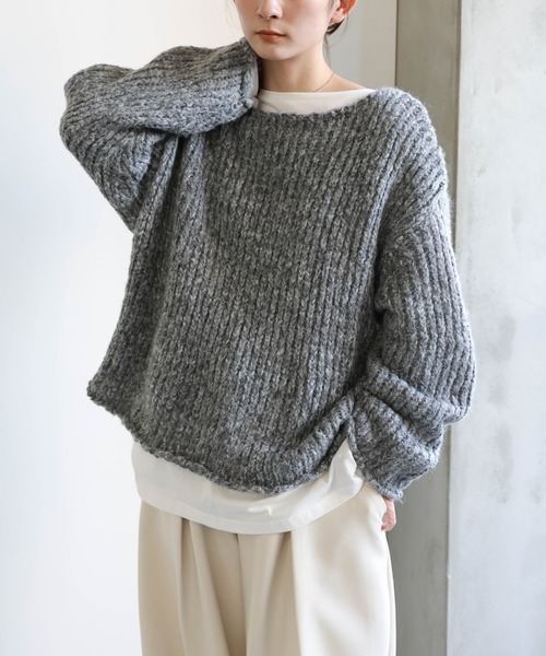 セール】アルパカタッチミックスカラーニット（ニット/セーター
