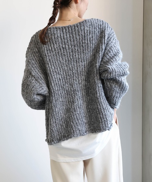 セール】アルパカタッチミックスカラーニット（ニット/セーター