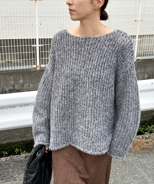 セール】アルパカタッチミックスカラーニット（ニット/セーター