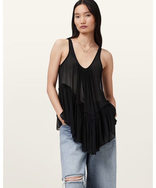 ALLSAINTS(オールセインツ)の「RACH TIERED LAYER TOP | RACH ティアード レイヤー トップ(その他トップス・レディース・ブラック・10/8/6)」の1枚目の写真
