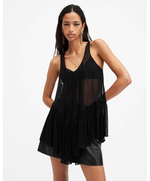 ALLSAINTS(オールセインツ)の「RACH TIERED LAYER TOP | RACH ティアード レイヤー トップ(その他トップス・レディース・ブラック・10/8/6)」の9枚目の写真