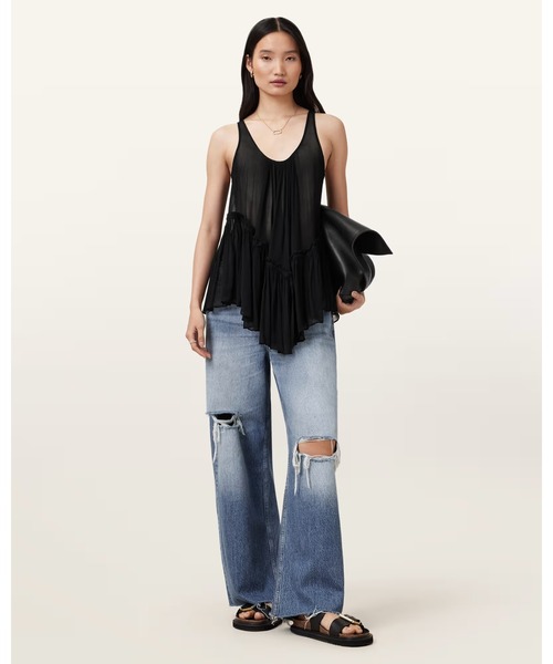 ALLSAINTS(オールセインツ)の「RACH TIERED LAYER TOP | RACH ティアード レイヤー トップ(その他トップス・レディース・ブラック・10/8/6)」の2枚目の写真