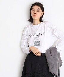 ◆【＠BAILA掲載】ロゴ＆箔プリントTシャツ/洗える