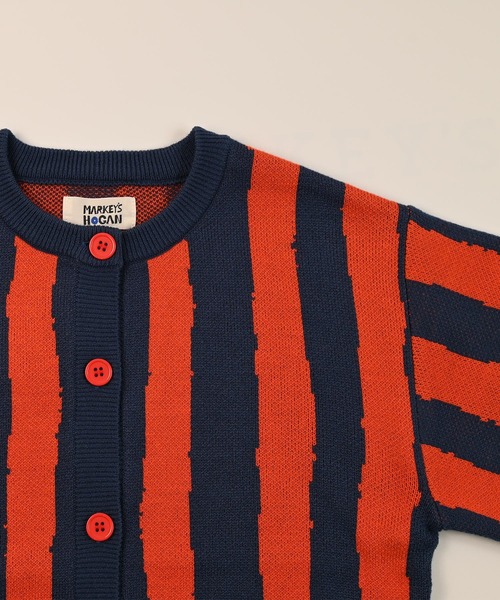 HOGAN RANCH WEAR（ホーガンランチウエア）の「【おうちで洗える】Wジャガードニットカーディガン（カーディガン/ボレロ・キッズ・オフホワイト/ネイビー/レッド/ライトグリーン・S/M/L/LL）」の10枚目の写真