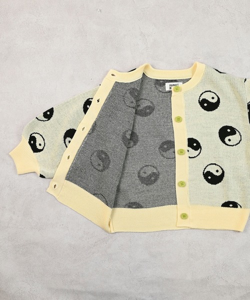 HOGAN RANCH WEAR（ホーガンランチウエア）の「【おうちで洗える】Wジャガードニットカーディガン（カーディガン/ボレロ・キッズ・オフホワイト/ネイビー/レッド/ライトグリーン・S/M/L/LL）」の5枚目の写真