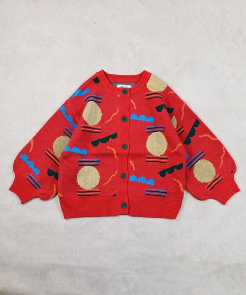 HOGAN RANCH WEAR（ホーガンランチウエア）の「【おうちで洗える】Wジャガードニットカーディガン（カーディガン/ボレロ・キッズ・オフホワイト/ネイビー/レッド/ライトグリーン・S/M/L/LL）」の22枚目の写真