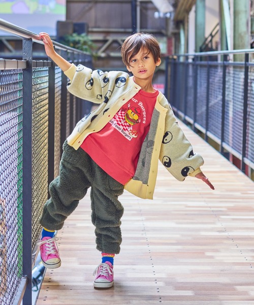 HOGAN RANCH WEAR（ホーガンランチウエア）の「【おうちで洗える】Wジャガードニットカーディガン（カーディガン/ボレロ・キッズ・オフホワイト/ネイビー/レッド/ライトグリーン・S/M/L/LL）」の16枚目の写真