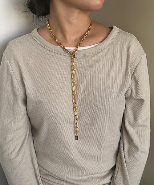 whoseA(フーシー)の「【金属アレルギー対応】AnywhereJaggedNecklace/エニィウェア ジャグド ステンレスネックレス(ネックレス・レディース・シルバー/ゴールド・FREE)」の1枚目の写真