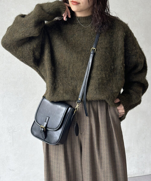 CPCM(シーピーシーエム)の「MIX糸モヘアライクニット(ニット/セーター・レディース・ネイビー/ブラウン/グリーン/アイボリー/チャコールグレー/ブラック・MEDIUM/LARGE)」の5枚目の写真