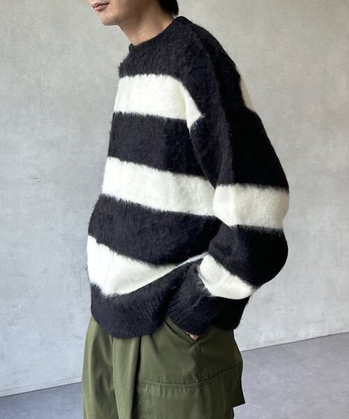 CPCM(シーピーシーエム)の「MIX糸モヘアライクニット(ニット/セーター・レディース・ネイビー/ブラウン/グリーン/アイボリー/チャコールグレー/ブラック・MEDIUM/LARGE)」の22枚目の写真