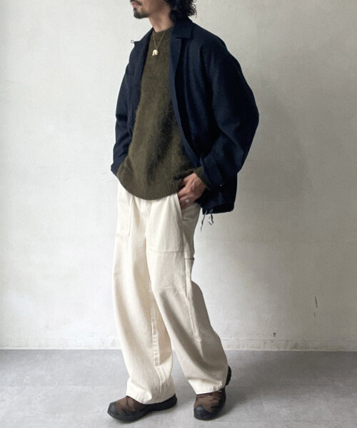 CPCM(シーピーシーエム)の「MIX糸モヘアライクニット(ニット/セーター・レディース・ネイビー/ブラウン/グリーン/アイボリー/チャコールグレー/ブラック・MEDIUM/LARGE)」の9枚目の写真