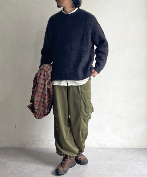 CPCM(シーピーシーエム)の「MIX糸モヘアライクニット(ニット/セーター・レディース・ネイビー/ブラウン/グリーン/アイボリー/チャコールグレー/ブラック・MEDIUM/LARGE)」の16枚目の写真