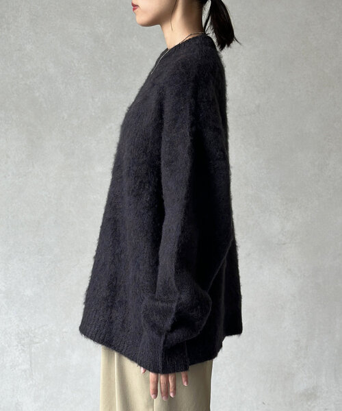 CPCM(シーピーシーエム)の「MIX糸モヘアライクニット(ニット/セーター・レディース・ネイビー/ブラウン/グリーン/アイボリー/チャコールグレー/ブラック・MEDIUM/LARGE)」の18枚目の写真