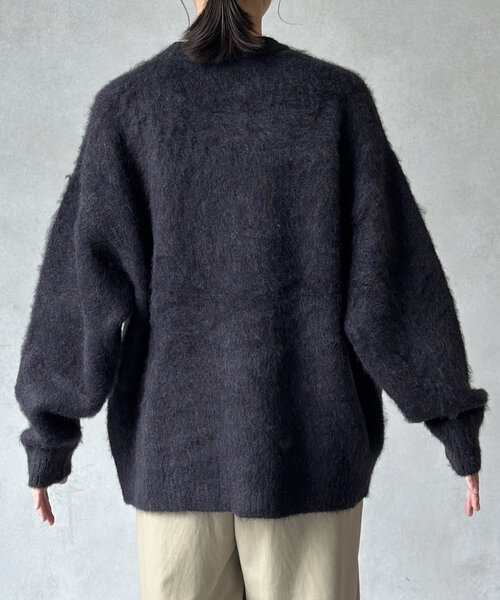 CPCM(シーピーシーエム)の「MIX糸モヘアライクニット(ニット/セーター・レディース・ネイビー/ブラウン/グリーン/アイボリー/チャコールグレー/ブラック・MEDIUM/LARGE)」の19枚目の写真