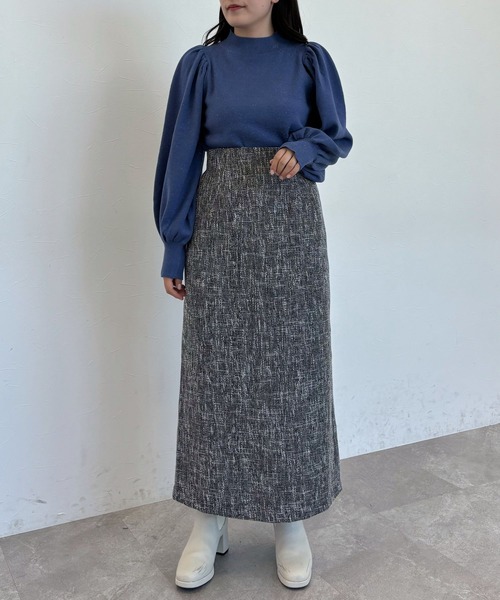 mysty woman（ミスティウーマン）の「ラメハイネックニットプルオーバー　246400（ニット/セーター・レディース・ブルー/オフホワイト/ブラック/モカ/レッド/ライトグリーン/ライトブルー・FREE）」の11枚目の写真