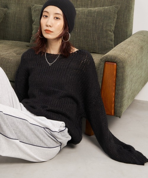 Auntie Rosa Holiday（アンティローザホリデー）の「ローゲージメッシュニットプルオーバー（ニット/セーター・レディース・ブルー/グリーン/アイボリー/ブラック・FREE）」の2枚目の写真