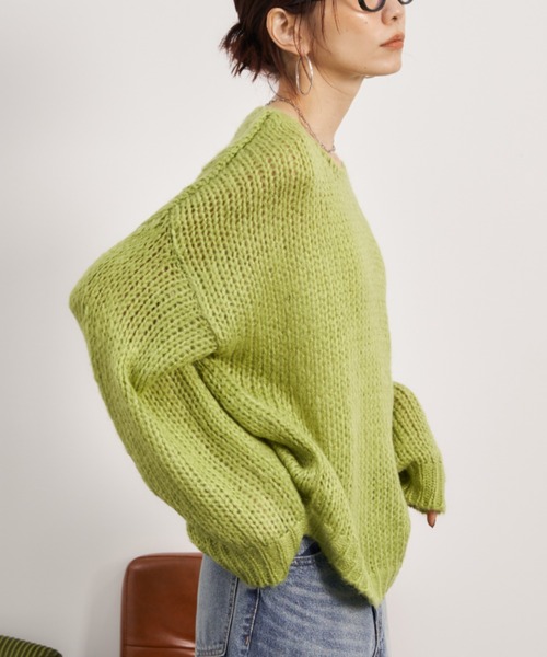 Auntie Rosa Holiday（アンティローザホリデー）の「ローゲージメッシュニットプルオーバー（ニット/セーター・レディース・ブルー/グリーン/アイボリー/ブラック・FREE）」の8枚目の写真