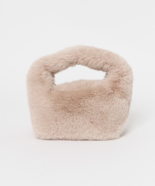 LE VERNIS（ル・ベルニ）の「LE VERNIS　フェイクファーマイクロバッグ（ハンドバッグ・レディース・ブラウン/ライトベージュ/パープル・ONE）」の8枚目の写真