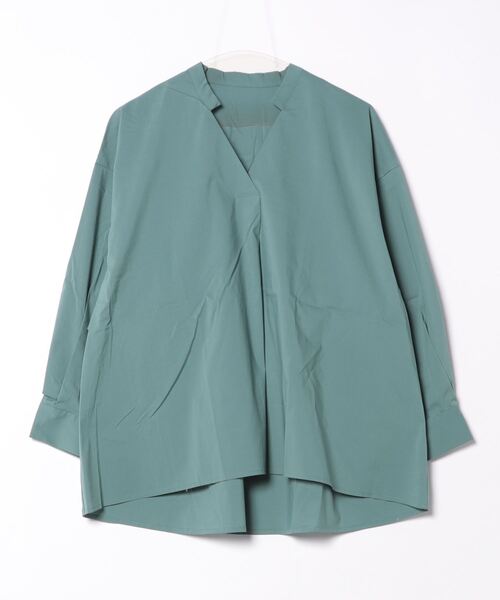 STYLEBLOCK（スタイルブロック）の「ブロードスキッパーブラウス（シャツ/ブラウス・レディース・ブラック/ホワイト/グリーン/ブラウン・M）」の4枚目の写真