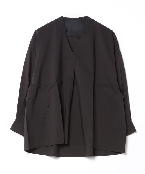 STYLEBLOCK（スタイルブロック）の「ブロードスキッパーブラウス（シャツ/ブラウス・レディース・ブラック/ホワイト/グリーン/ブラウン・M）」の3枚目の写真